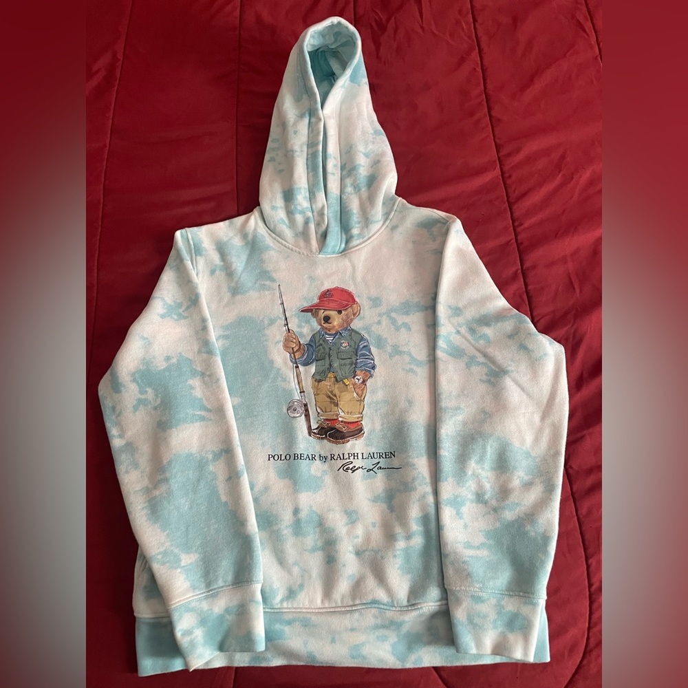Polo Ralph Lauren boys bear hoodie & matching bear tee size large 14-16 in EUC‼️ - Picture 2 of 9